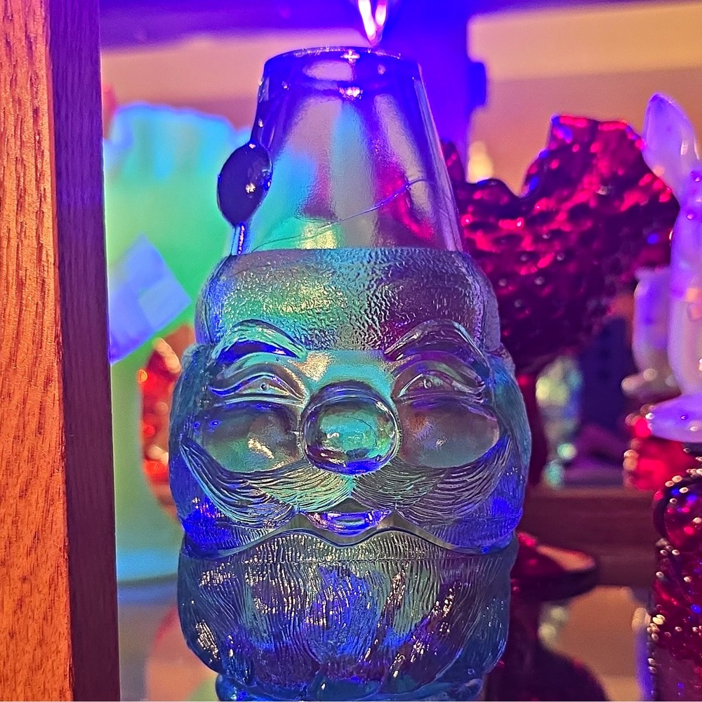 Blue Glass Santa Fairylamp